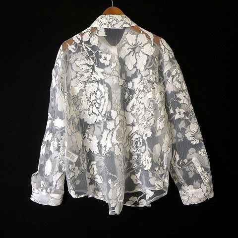 ZARA ザラ 新品タグ付き 3D立体フラワーモチーフ シアーレースシャツ ザラ ZARA ブラウス シャツ シースルー シアー 花柄 フラワー