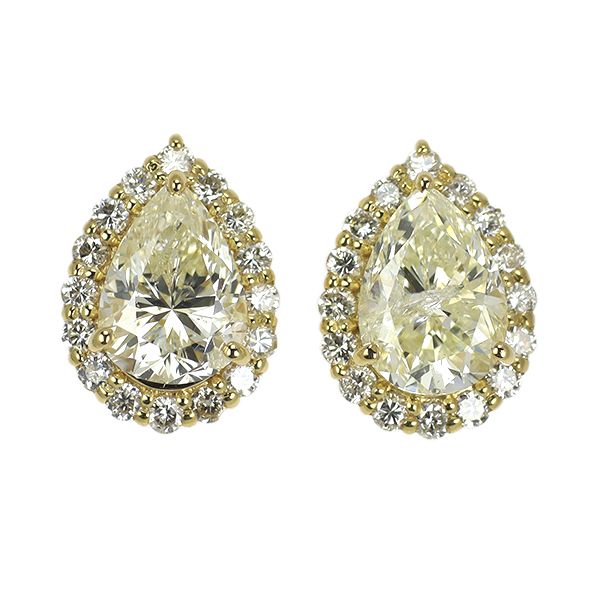 ペアシェイプ ダイヤモンド ピアス k18yg 新品 K18YG LDH ペアシェイプカット ダイヤモンド ピアス 2.293
