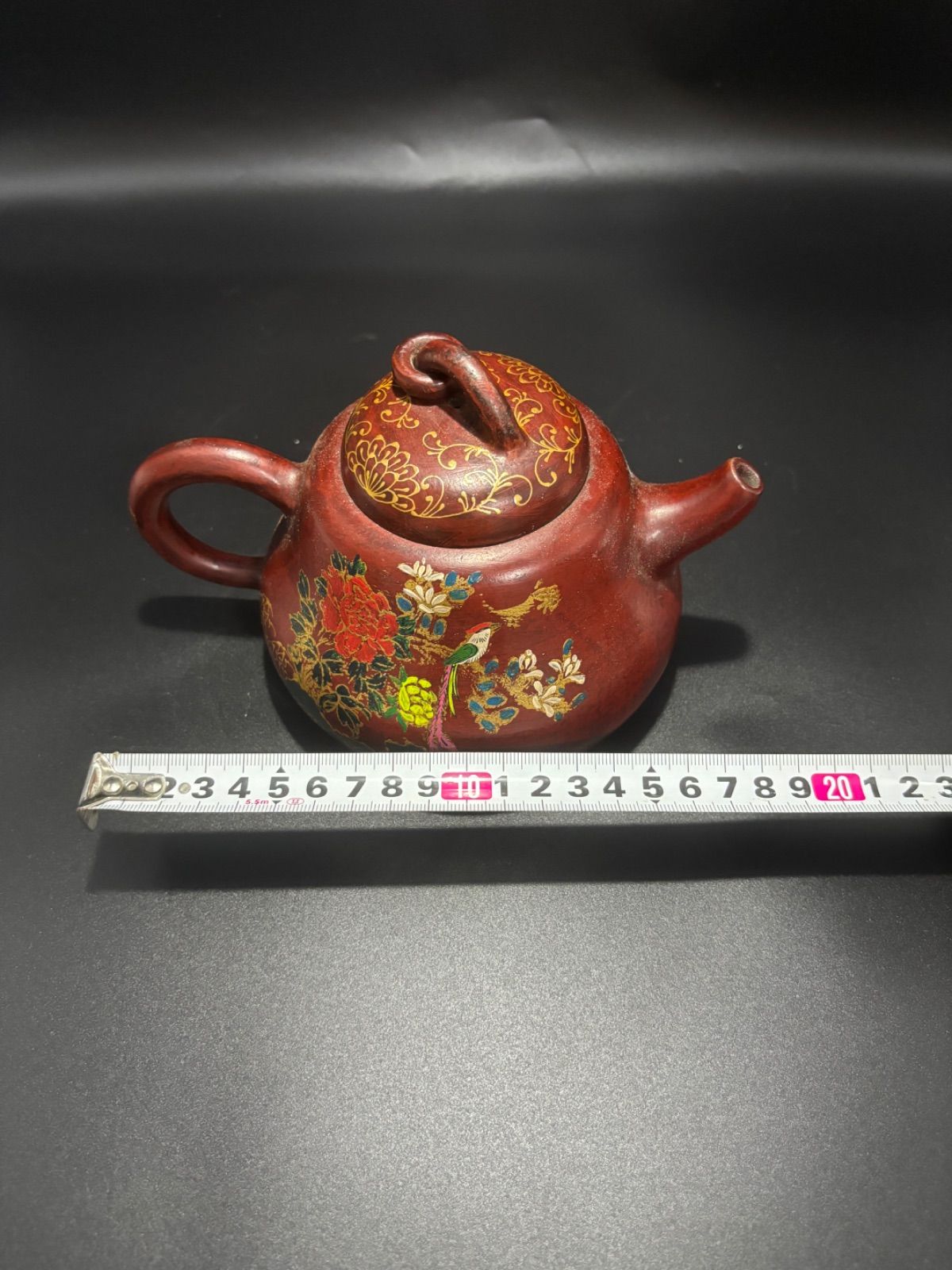 中国工芸美術師 徐進蘭造 細工彫り梅図 造形急須 手造り紫砂壺 茶道具★美品★ 中国 紫砂壺 描金彩繪 壺 漆器盒付 茶道品 煎茶道具 文房賞物