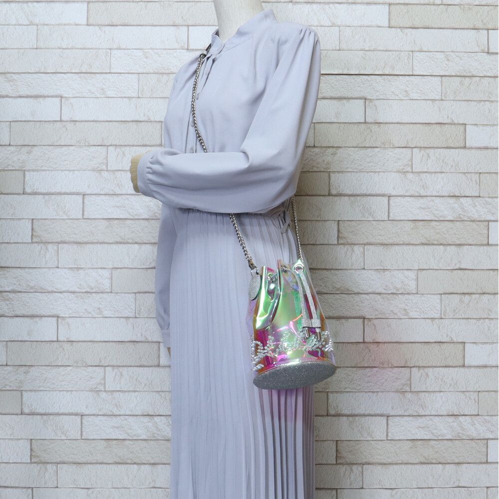 クリスチャンルブタン ショルダーバッグ PVC シルバー レディース  