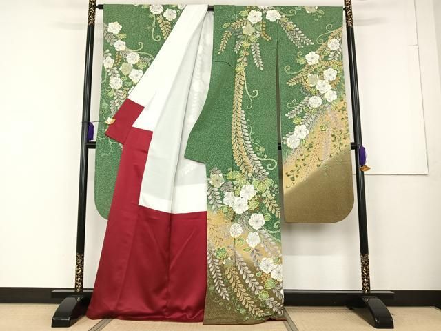 平和屋着物○豪華振袖・長襦袢セット（袷）辻が花 暈し染め 金彩 正絹