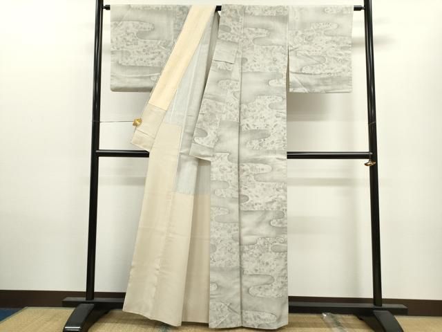 平和屋着物○上質な小紋 紬地 手描き 間道 正絹 逸品 AAAZ8876ph