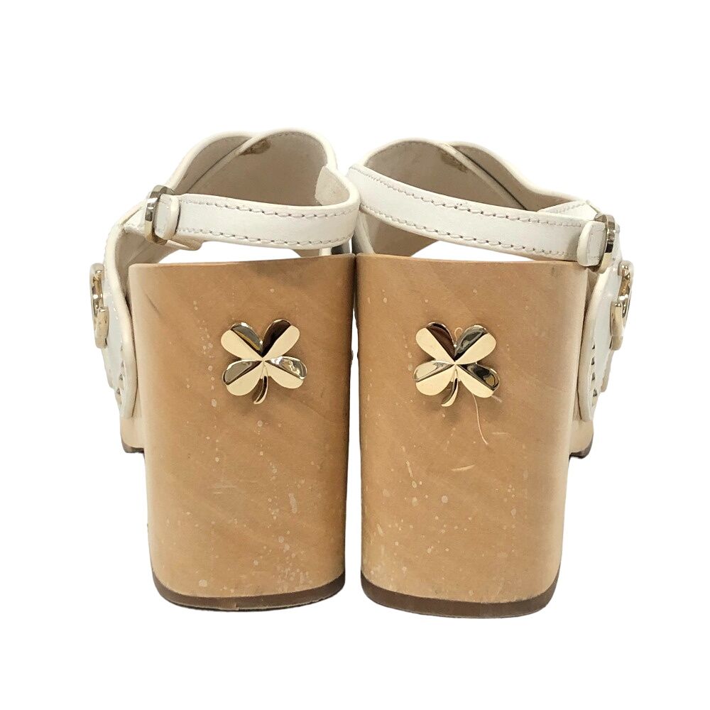 CHANEL/シャネル G45389 ココマーク ウェッジソール 38C レザー 