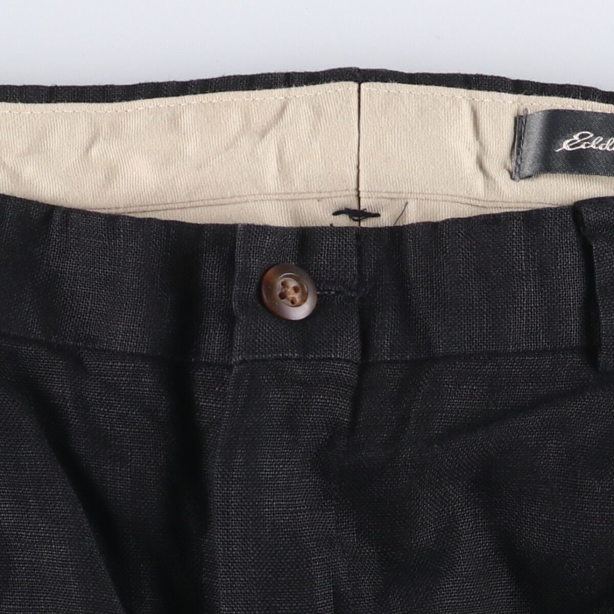 Eddie Bauer ツータック リネントラウザー 36x30 黒