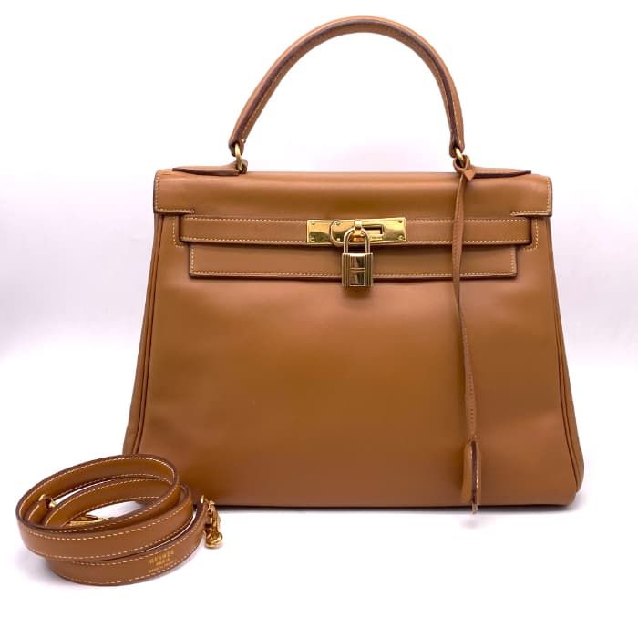 【中古】 HERMES エルメス ケリー 28 2way ボックス カーフ ハンド バッグ 〇H刻印 eK0139M