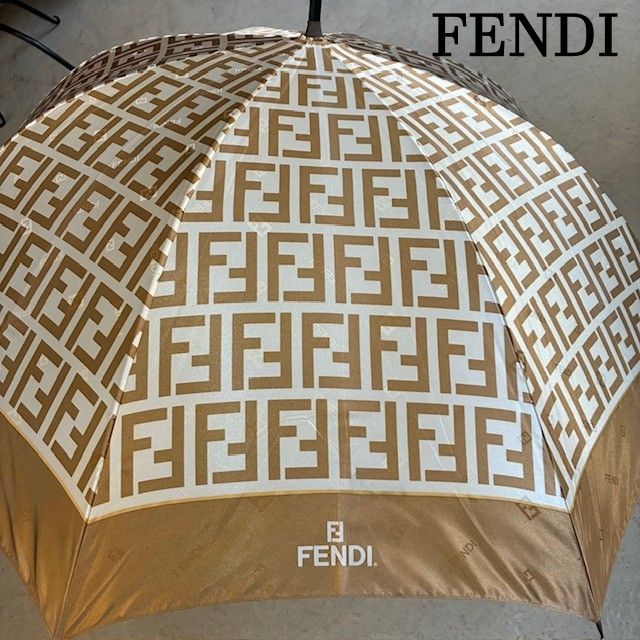 ⭐︎新品未使用品⭐︎ FENDI フェンディー 傘 ズッカ ゴールド フェンディ FENDI FF総柄 ホワイトゴールド アンブレラ ズッカ