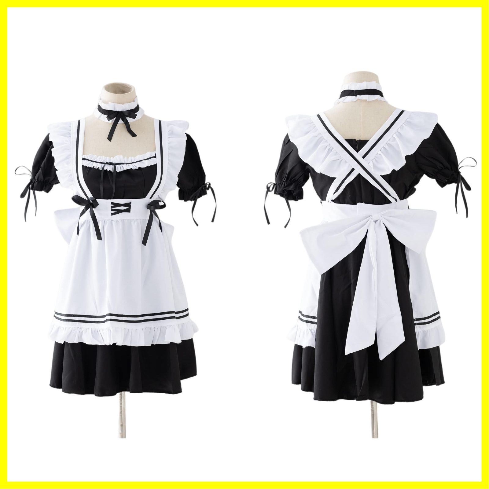 メイド 服 ゴスロリ ウェイトレス コスプレ 衣装 ロリータ カチューシャ 付き Amazon.co.jp: コスプレ メイド 服 ゴスロリ ウェイトレス