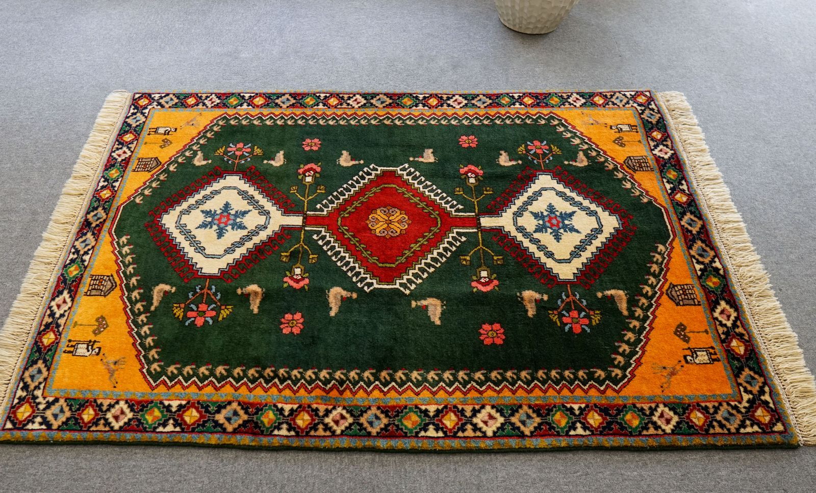 ギャベ 3点セット サヤンサヤン ギャベ ギャッベ ラグ 絨毯 3畳 本格派！ 手織り 段通