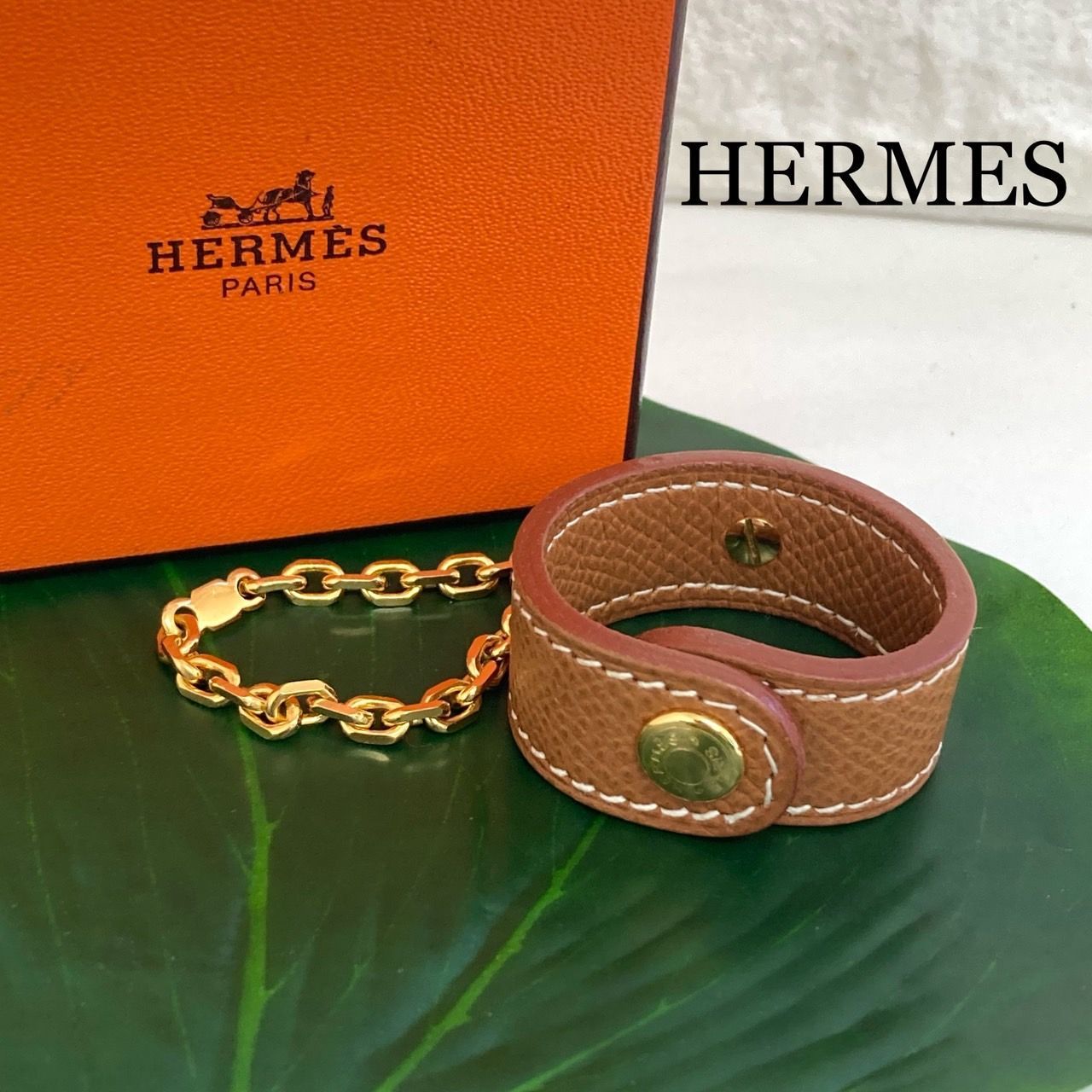 HERMES エルメス グローブホルダー ゴールドカラー エルメス グローブ