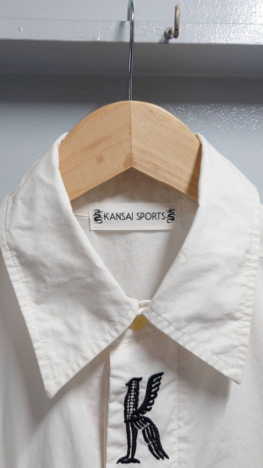 90's KANSAI SPORTS “Embroidery” 比翼シャツ L - メルカリ