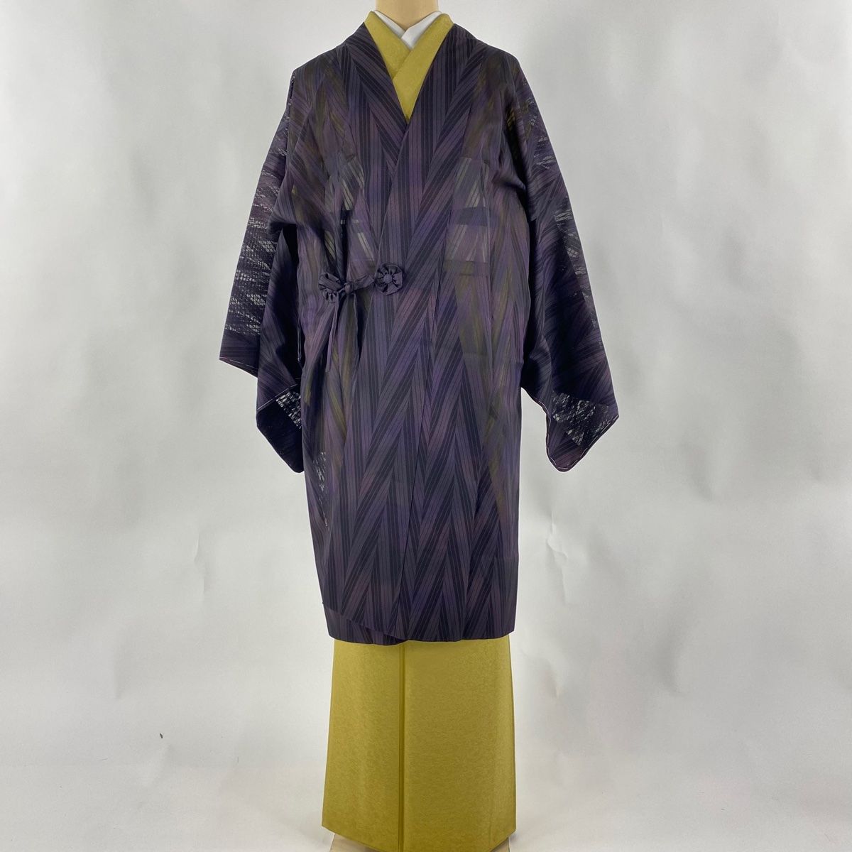 道中着 身丈118cm 裄丈66cm 正絹 名品 【中古】（長襦袢 身丈135cm 裄  