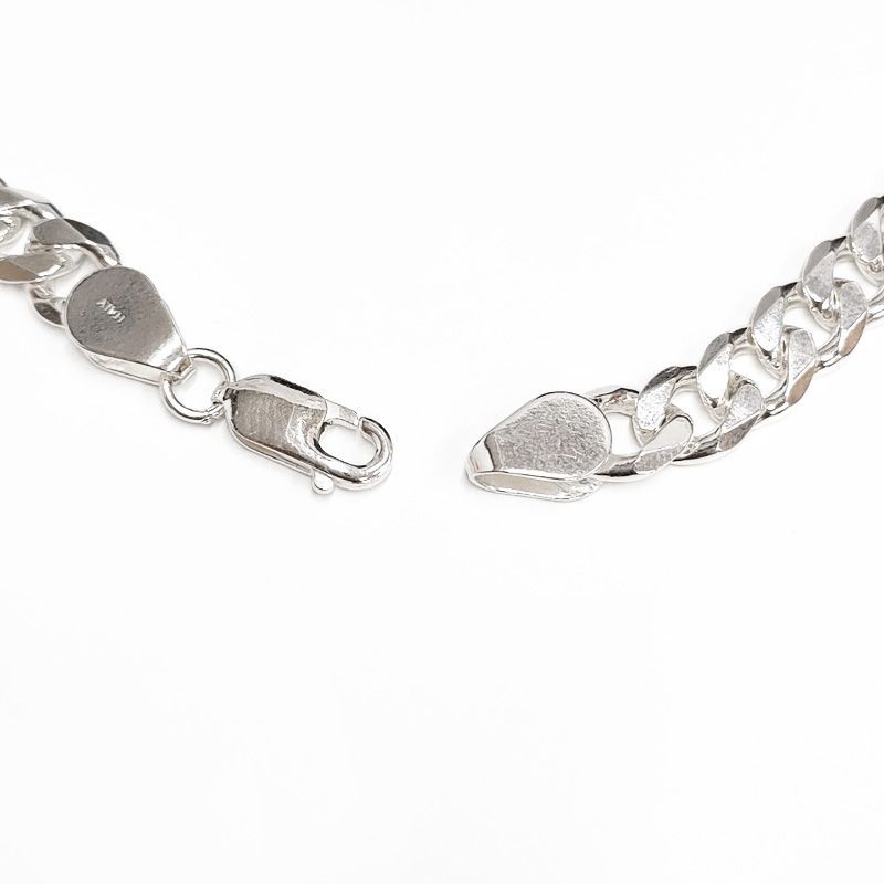 イタリア シルバー 925 喜平 チェーン ネックレス Itary Silver Curb Chain Necklace サイズ：55cm  シルバーアクセサリー 6面カット メンズ レディース 【新品】 - メルカリ