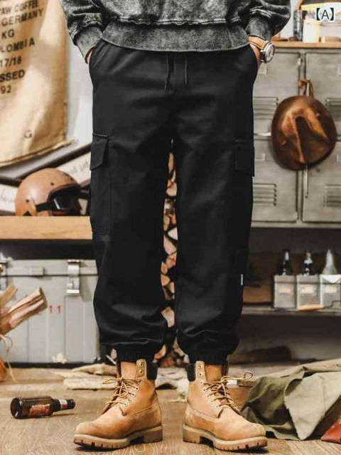 秋冬 メンズ 服 シンプル ファッション オシャレ 大人 [2XL]秋冬 メンズ  服 シンプル ファッション オシャレ 大人 かっこいい 大きいサイズ ストリート 紳士服 アメリカン レトロ カーゴ パンツ 春　秋 ストレート カジュアル ズボン