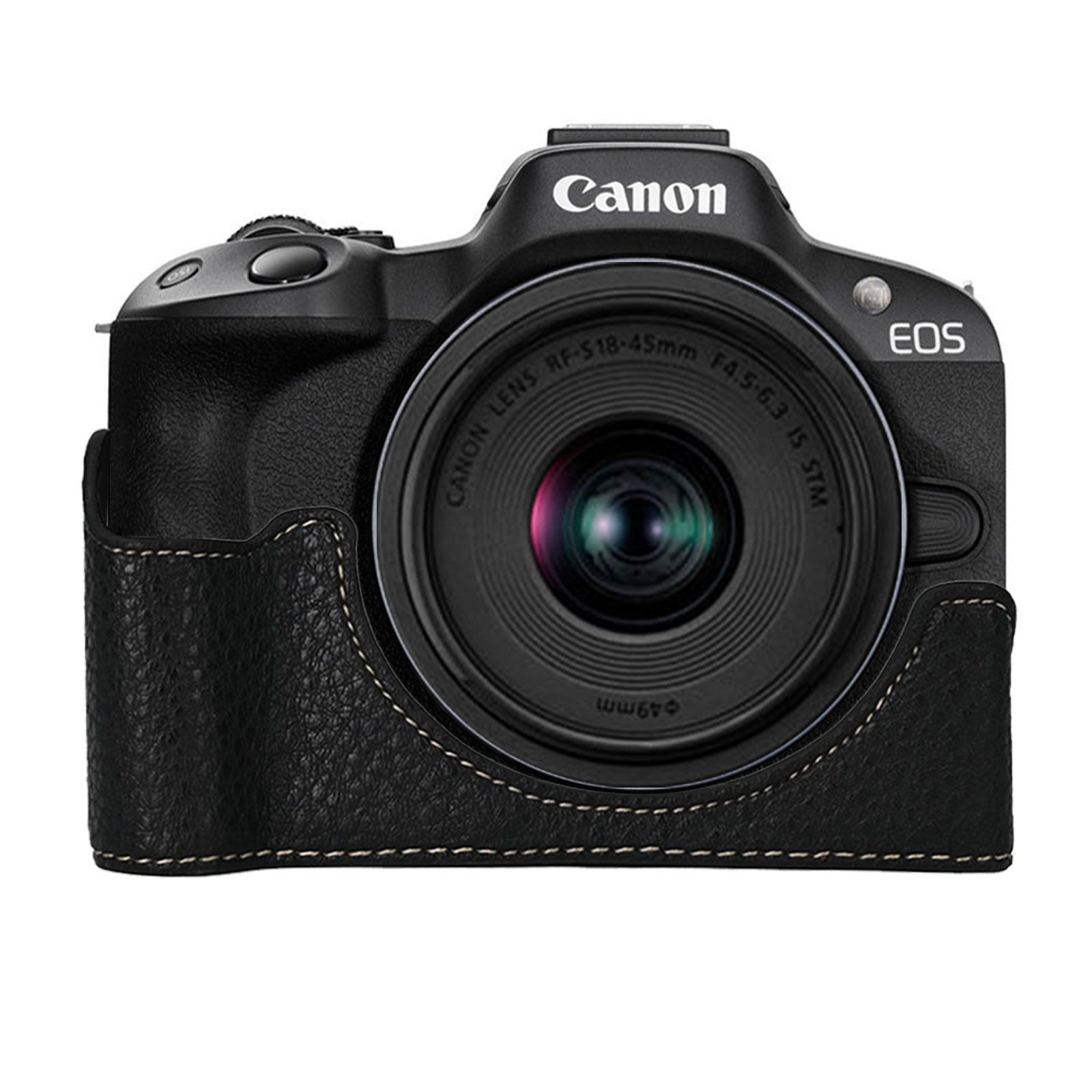 CANON キャノン7　50mmレンズ＋レザーケース＋ハンドグリップ＋ストロボ キャノン用 Canon EOS R50用 カメラハーフケース カメラケース