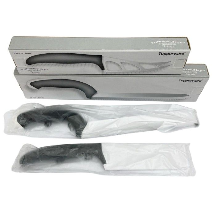 ◆◆Tupperware ergonomic knives タッパーウェア チーズナイフ ブレッドナイフ 2本セット