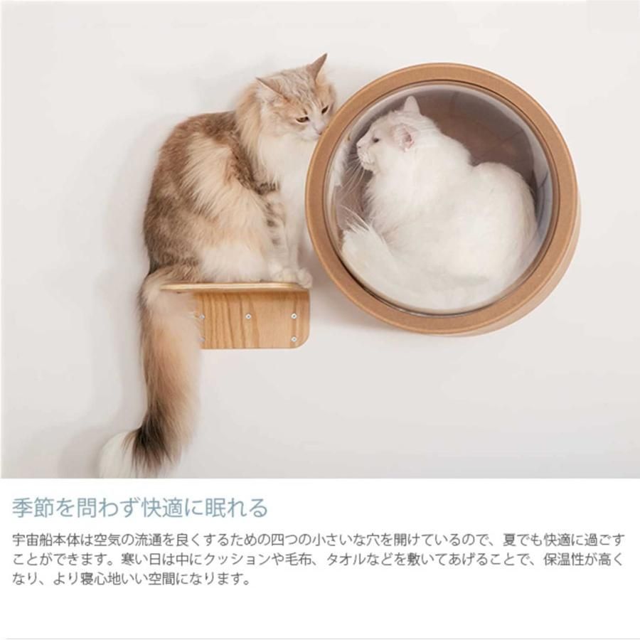 宇宙船 猫ハウス ペット用ベッド ドーム状 壁付け対応 床置き