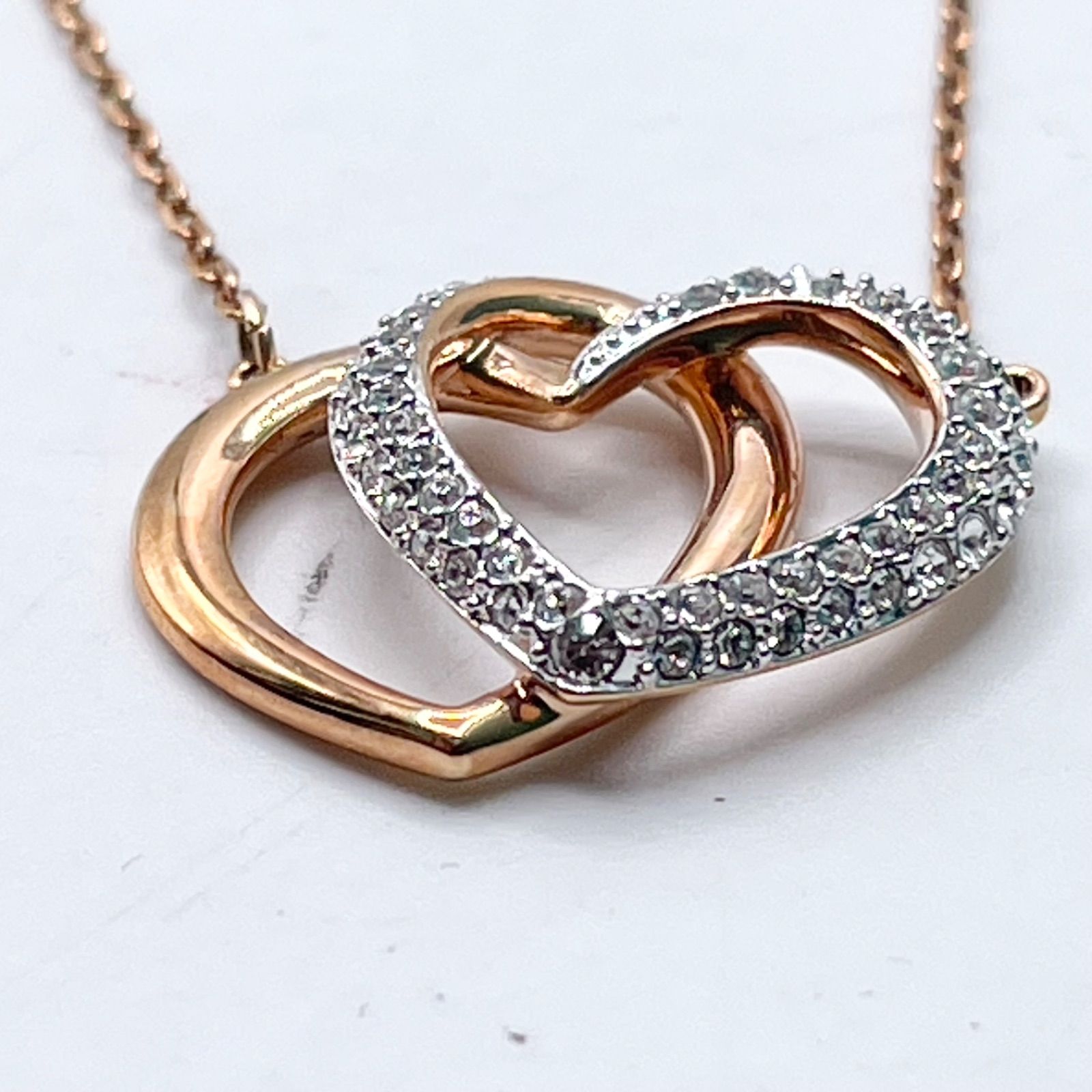 SWAROVSKI スワロフスキー レディース ダブルハート ネックレス 