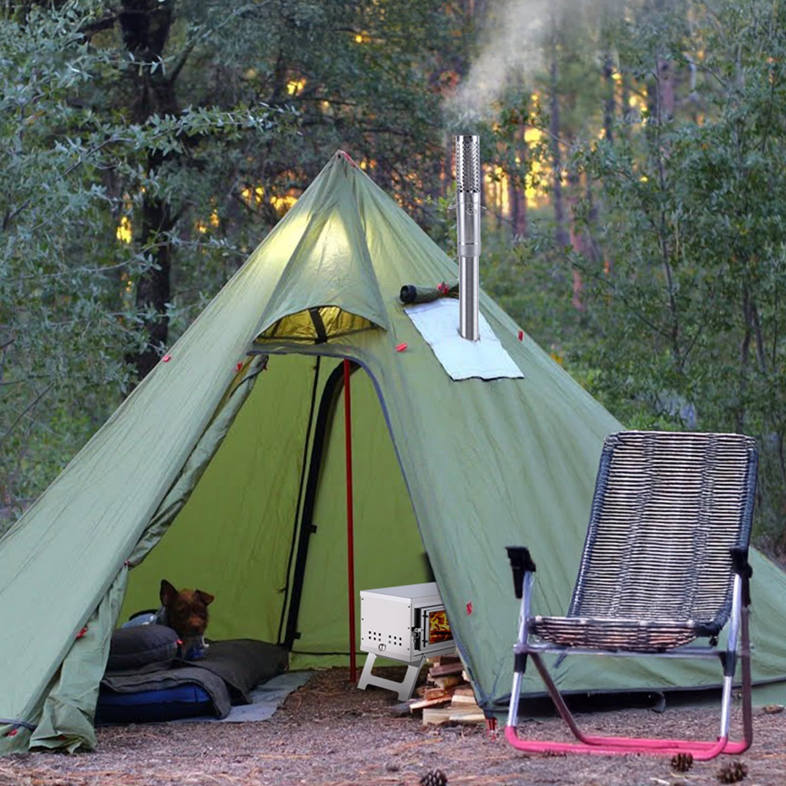 ステンレススチール 薪ストーブ 煙突付き 71GEHE70prL._AC_UF350,