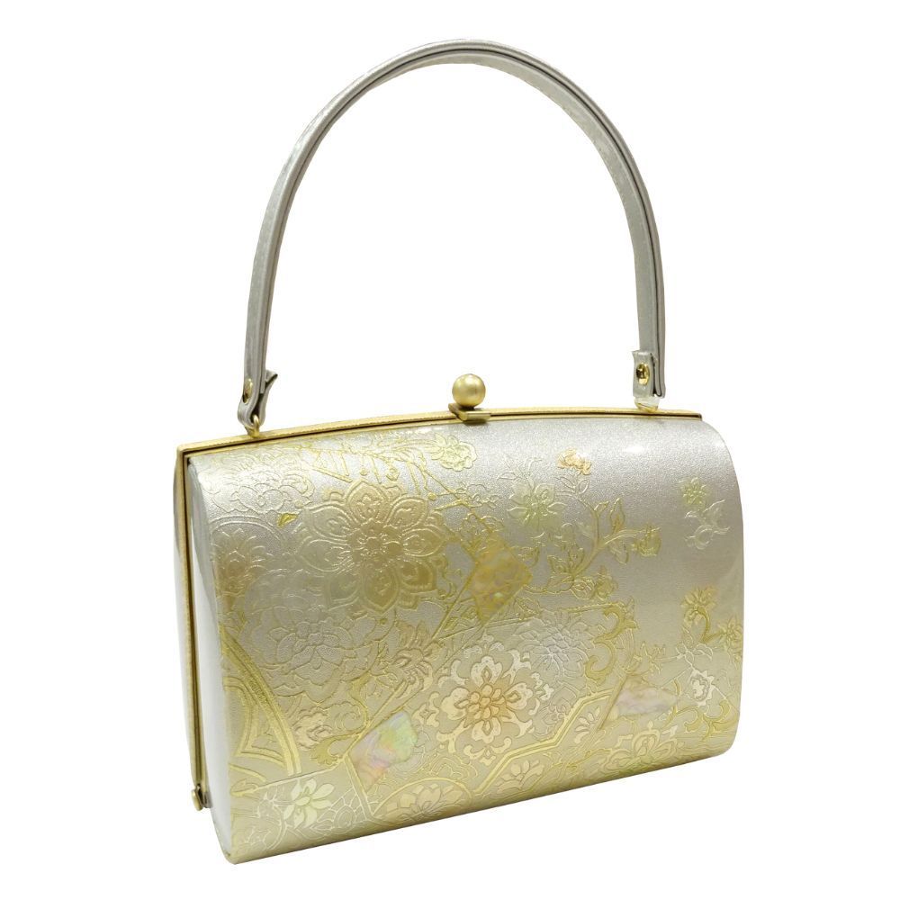 未使用品 草履バッグセット⑤ シルバーゴールド 卒業 入学 結婚 留袖 付下 金 訪問着 留袖用 草履バッグセット ky-04☆ シルバー×ゴールド 華文 礼装