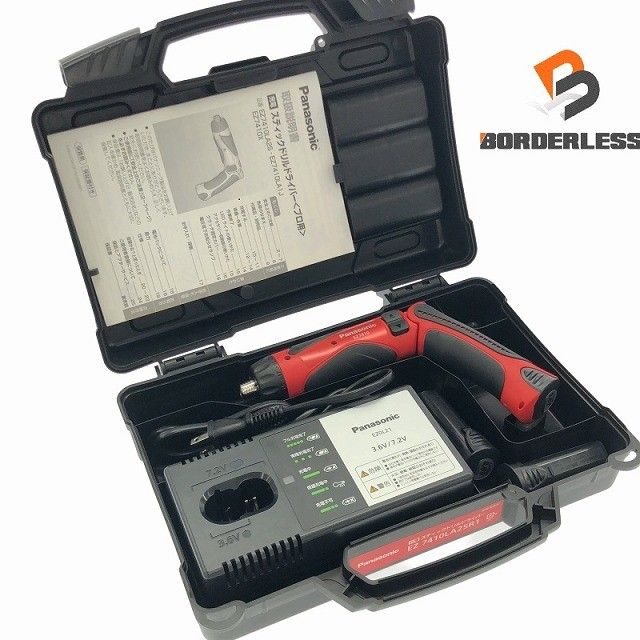 Panasonic パナソニック 3.6V 充電スティックドリルドライバー EZ7410 赤 レッドバッテリ3個 1.5Ah 充電器 ケース