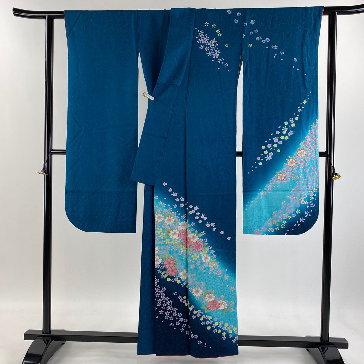 ⭐︎豪華絢爛⭐︎ 振袖　セミアンティーク　宝尽くし　着丈159.5㎝ 振袖 身丈159cm 裄丈67cm M 袷 桜 草花 銀通し 金彩 青緑 正絹