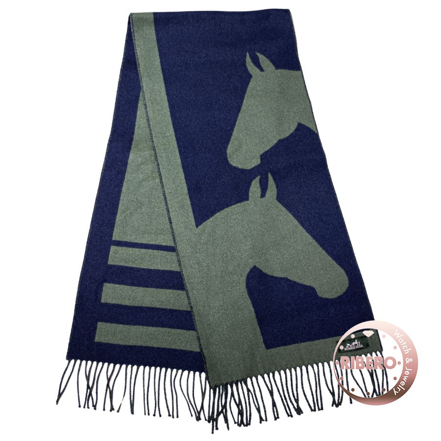 HERMES エルメス ラブストーリー 254043S 05 マフラー 2023AW グリーン  