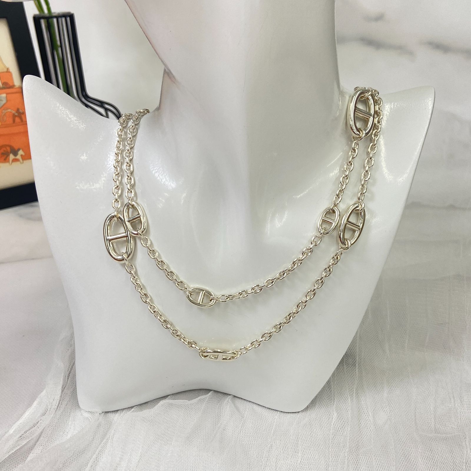 鑑定済み【 美品 】エルメス 《 ファランドール 》 120 シルバー925