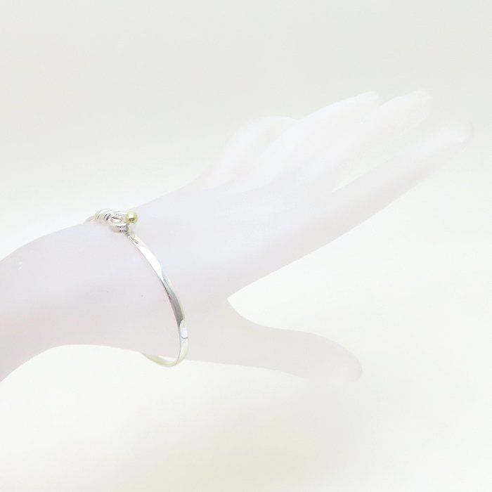 TIFFANY-Co. ティファニー フック&アイ バングル シルバー925xK18YG イエローゴールド レディース|294353 BJ