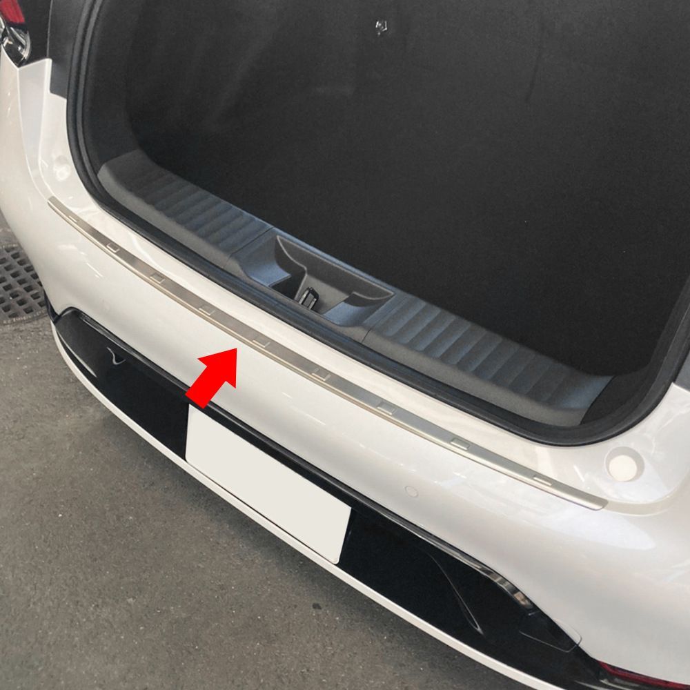 PRIUS 60系 23年モデル対応 リアバンパー ガード ステンレス製 クロームメッキ 防傷 保護ブラッシュシルバー 後部装飾パーツ FFCRYSTALESIA_COM