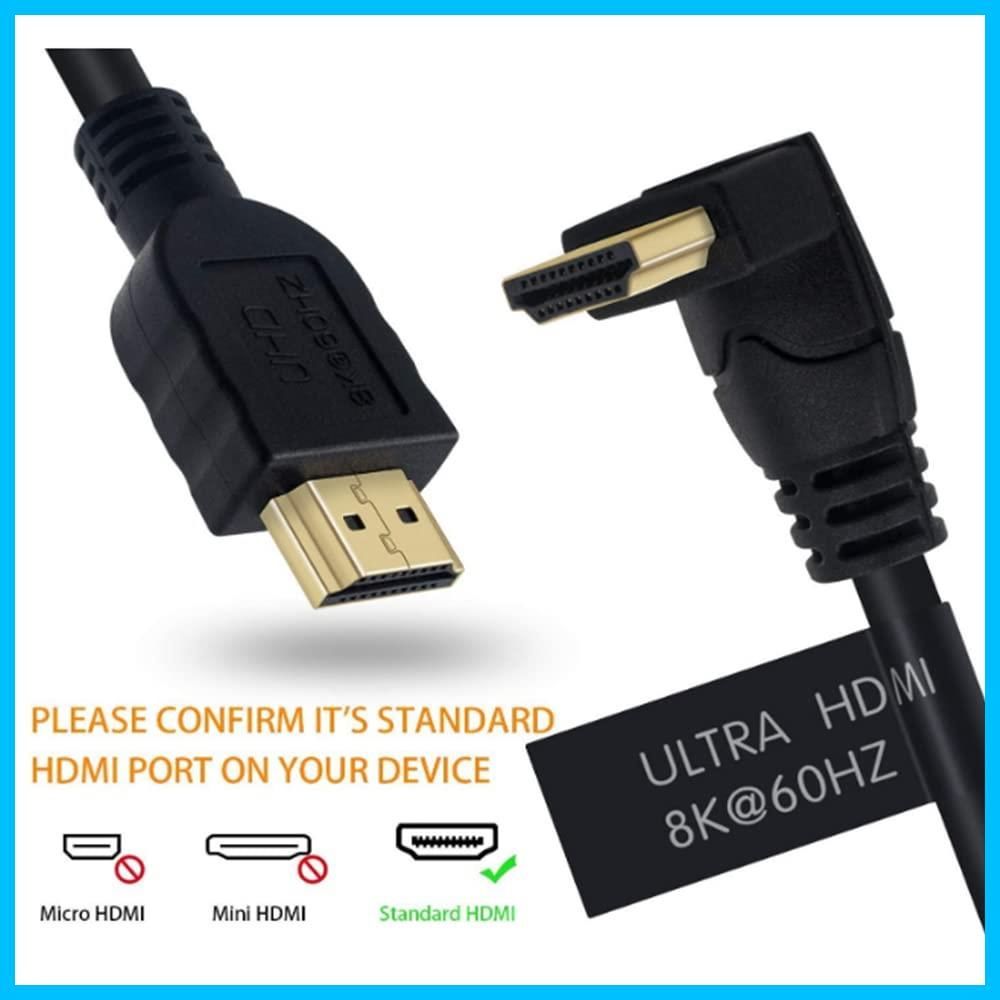 下L型 ミニHDMI オス HDMI メス 変換ケーブル - 映像用ケーブル