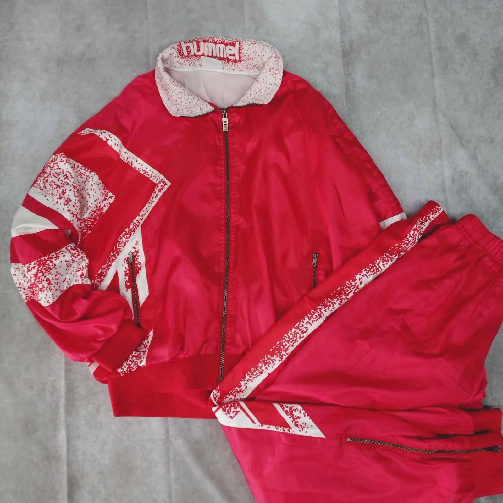 hummel ヒュンメル サイズ O ジャージ 上下セット レッド サッカー 