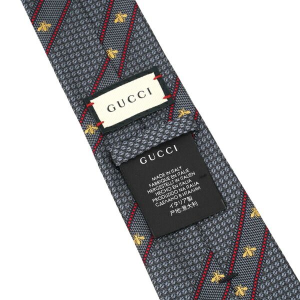 新品 グッチ GUCCI ネクタイ ビーウェブ付き グレー/レッド - メルカリ 