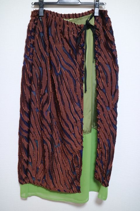 新品未使用 PONTI 22ss ZIBRA JACQUARD LAYERED SKIRT ポンティ ゼブラ  