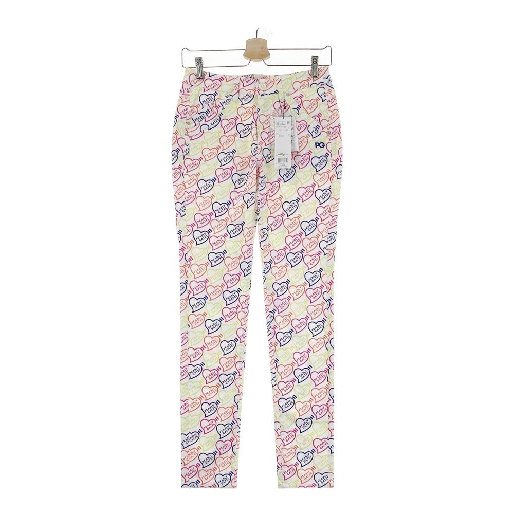 サイズ 0 PEARLY GATES パーリーゲイツ 055-2131404 ストレッチパンツ ロゴハート柄 ホワイト系 240101543674 ゴルフウェア レディース ストスト