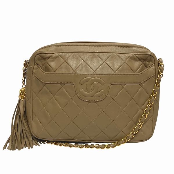 シャネル CHANEL マトラッセ フリンジ ベージュ ココマーク シャネル CHANEL マトラッセ フリンジ ベージュ ココマーク