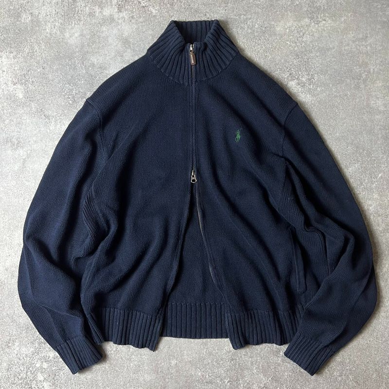 90s POLO RALPH LAUREN コットン ドライバーズ ニット L / 90年代