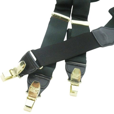 バーバリーズ Burberrys サスペンダー ナイロン レザー 革 ロゴ型押し 刻印 ゴールド金具 緑 グリーン |CK26 GY17