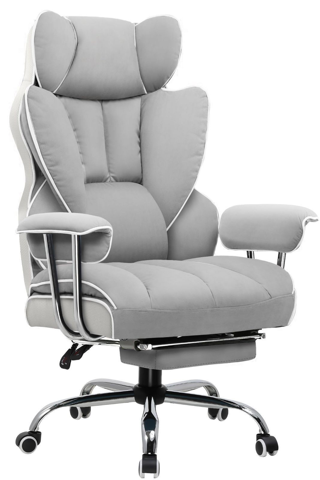 【新着商品】ァブリック (オフィス風-フ 高さ調節 ハイバック 広い座面 140度リクライニング 肉厚クッション 分区サポート 【安心の非再生ウレタン採用】【ポケットコイル採用】 【ふわふ