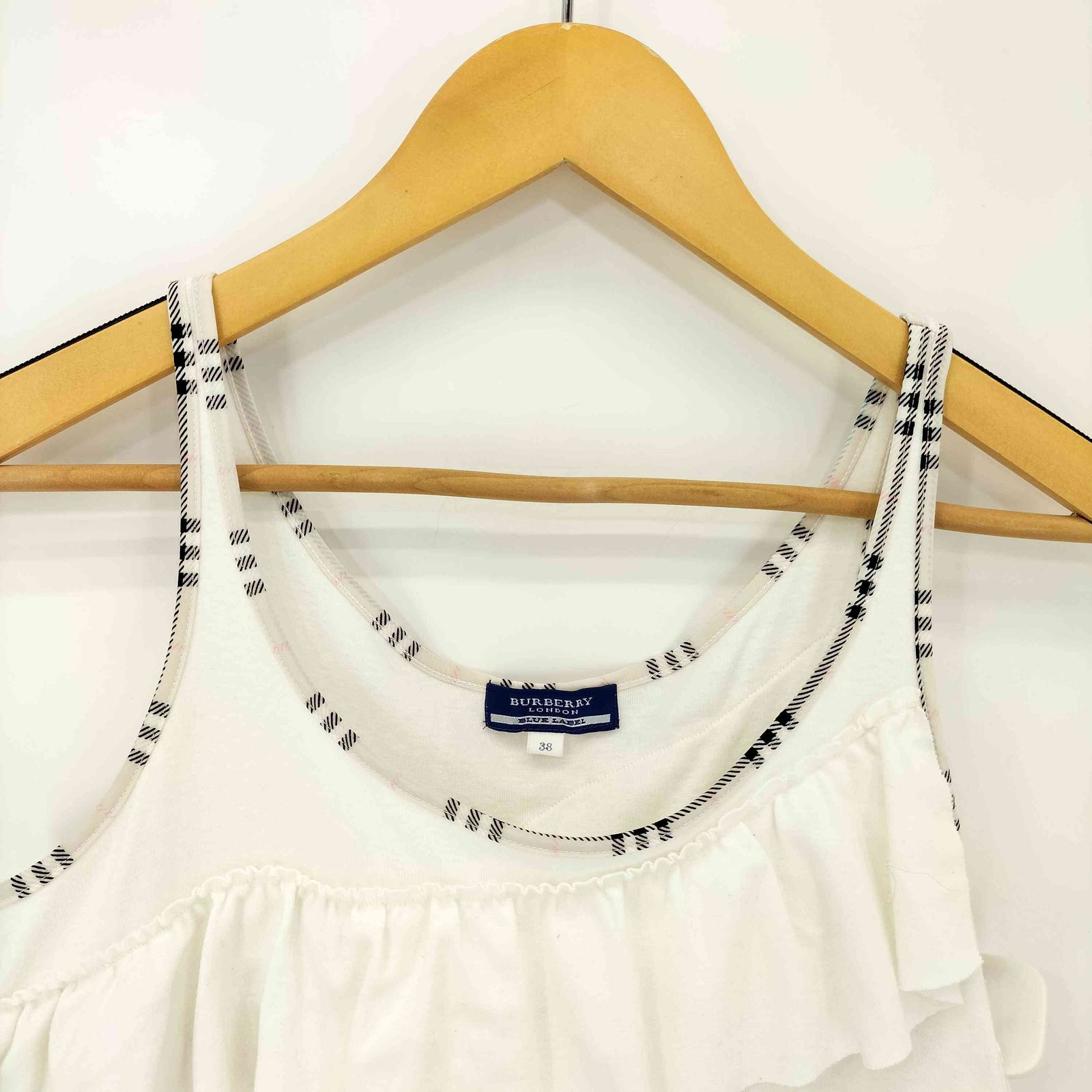 【激レア/美品】Burberry フリルキャミソール Y2K バーバリーズブルーレーベル フリル キャミソール ベージュ