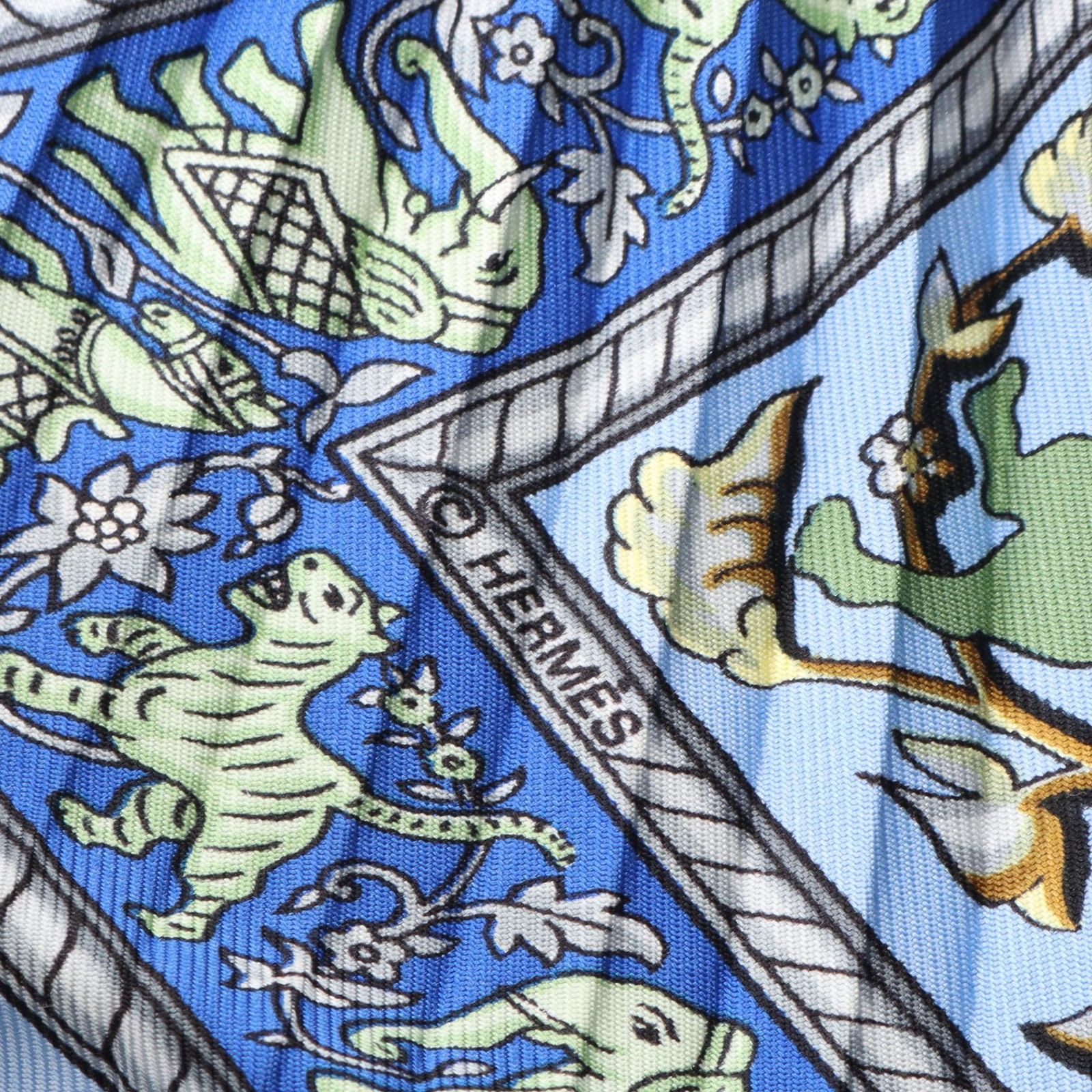 HERMES エルメス カレ プリセ インドの狩猟 プリーツスカーフ 美品 HERMES エルメス カレ140 カシシル 『CHASSE EN INDE(インドの