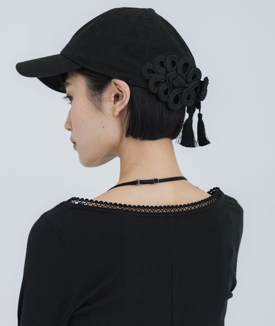 STUDIOUS tanakadaisuke 別注 China ribbon cap (カラー BLACK