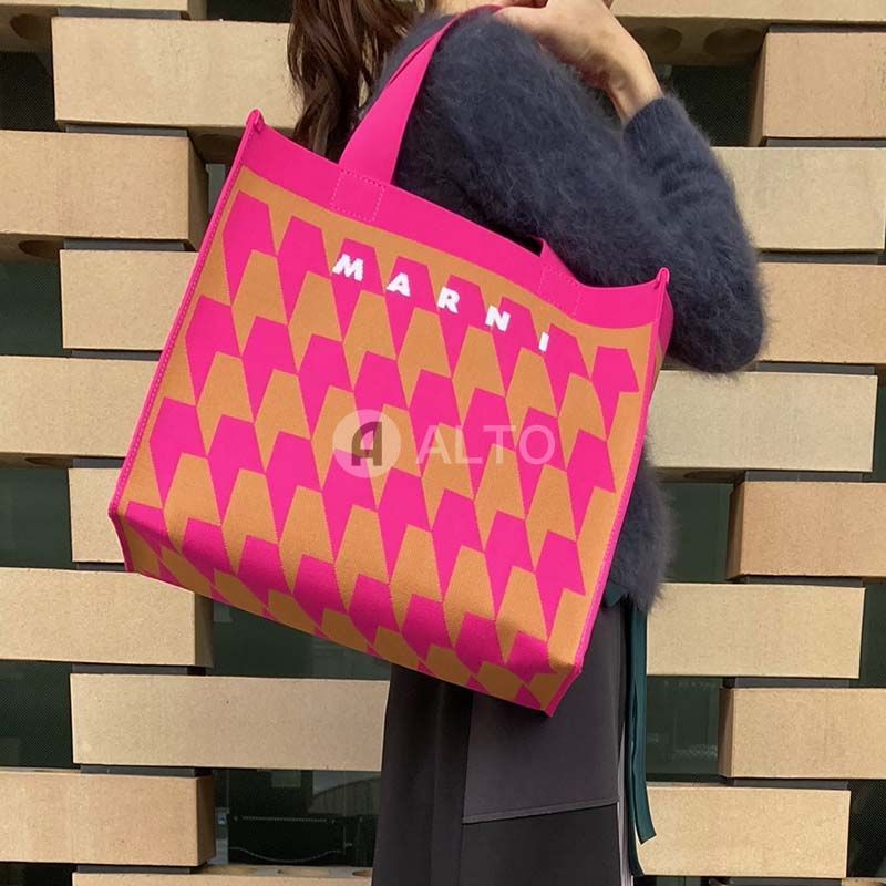 MARNI マルニ SHMP0076A3P4556 ZO422 千鳥格子 ジャガード ミディアムショッピングバッグ レディース - メルカリ