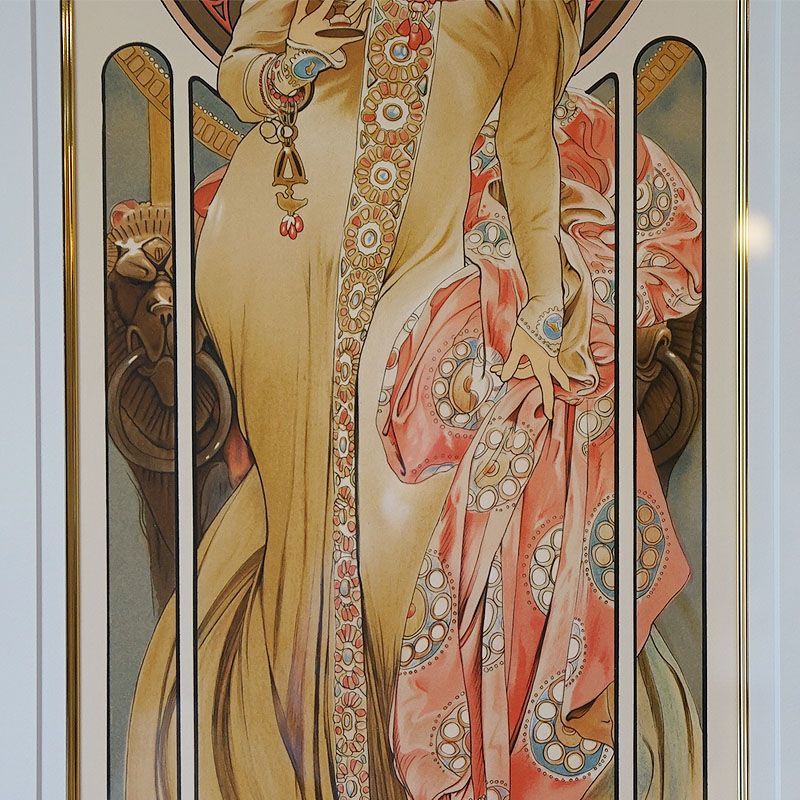 アルフォンス・ミュシャ画 「インペリアル IMPERIAL」複製画 Lサイズ Alfons Mucha 財団印付 ビンテージ 絵画 インテリア 壁掛け 絵画  額入り - メルカリ