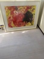 スポーツアート テッドタナベ 作 黒と赤 リソグラフ