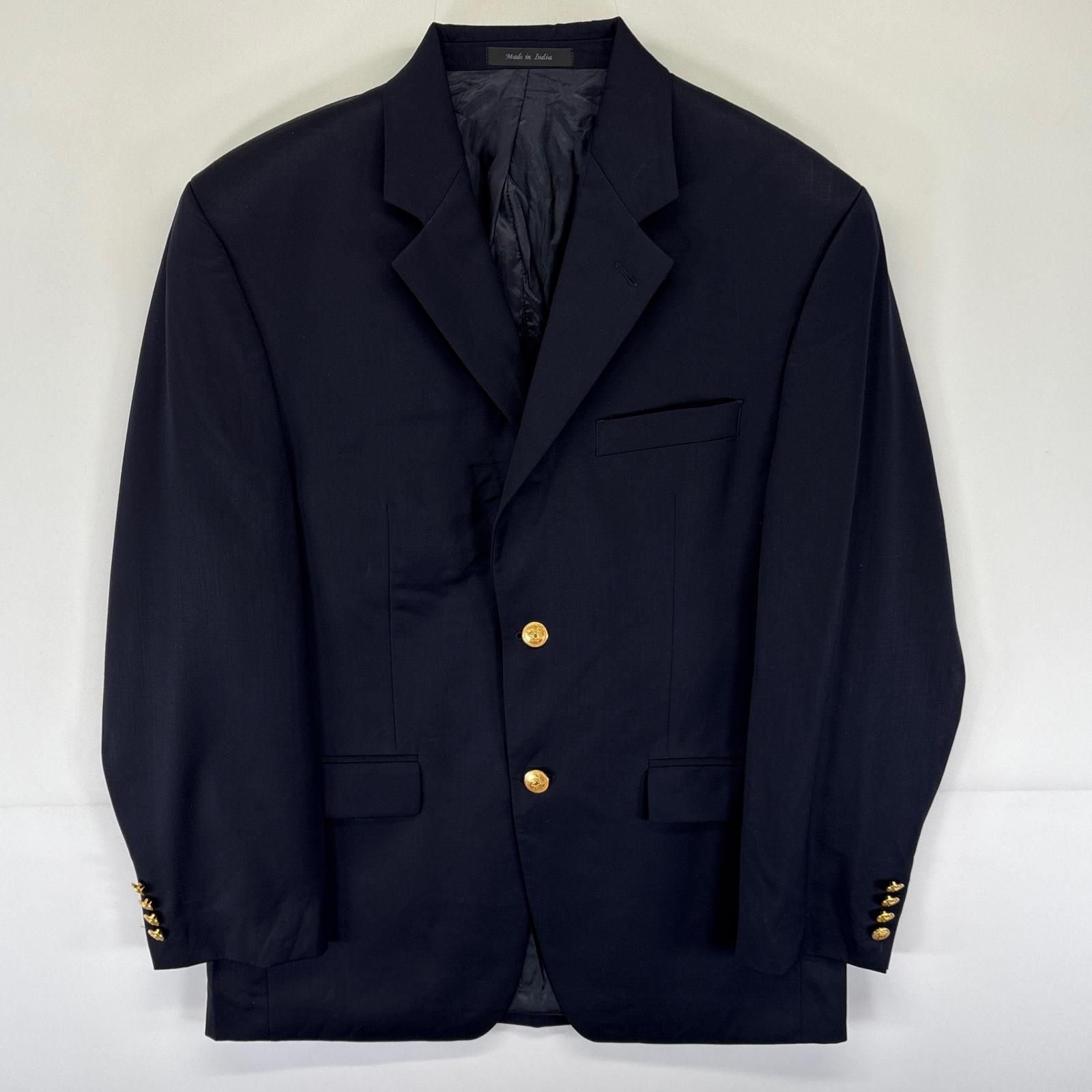 【超希少】古着 ラルフローレン リネン テーラードジャケット 紺ブレ 金ボタン 古着 ラルフローレン RALPH LAUREN テーラードジャケット