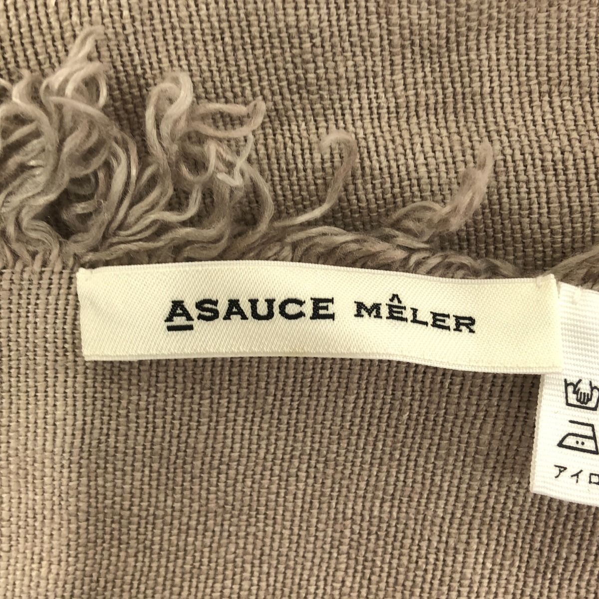  ASAUCE MELER アソースメレ リネンフリンジストール ベージュ ストール 小物