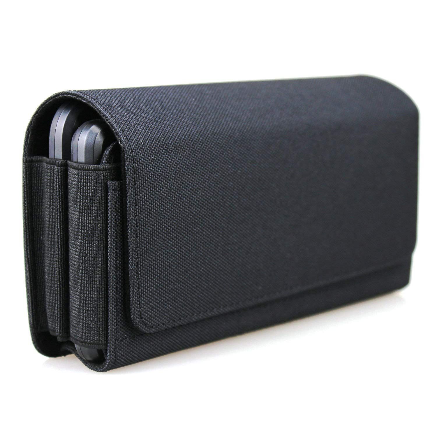 aubaddy 横型 2台収納 ベルトホルスター ナイロン ウエストポーチ 携帯２台スマホ ベルトケース対応機種 iPhone 15 Pro 15 Plus 14 Pro Max 14 Plus 13 Pro Max 12 Pro Max 11