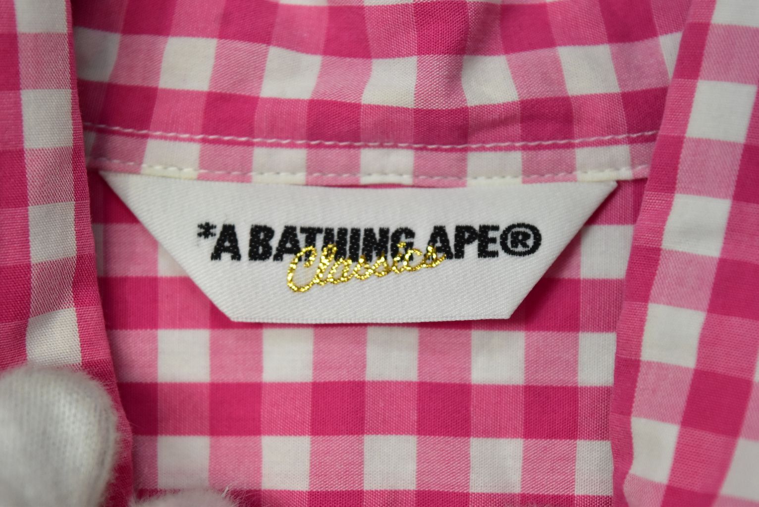 A BATHING APE BAPE エイプ ベイプ コットン ギンガム チェック 半袖 シャツ 29165 - 862 50