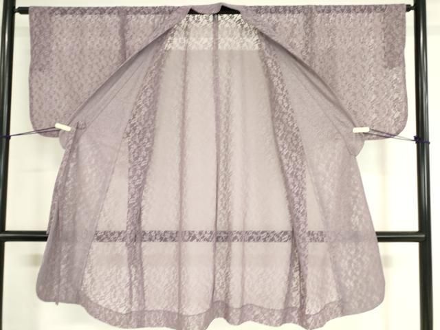 平和屋着物▽道中着 スリーシーズン 春夏秋 塵除け 総レース 草花文 梅  