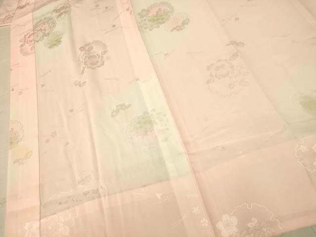 平和屋着物□振袖用長襦袢 雪輪草花文 暈し染め 正絹 逸品